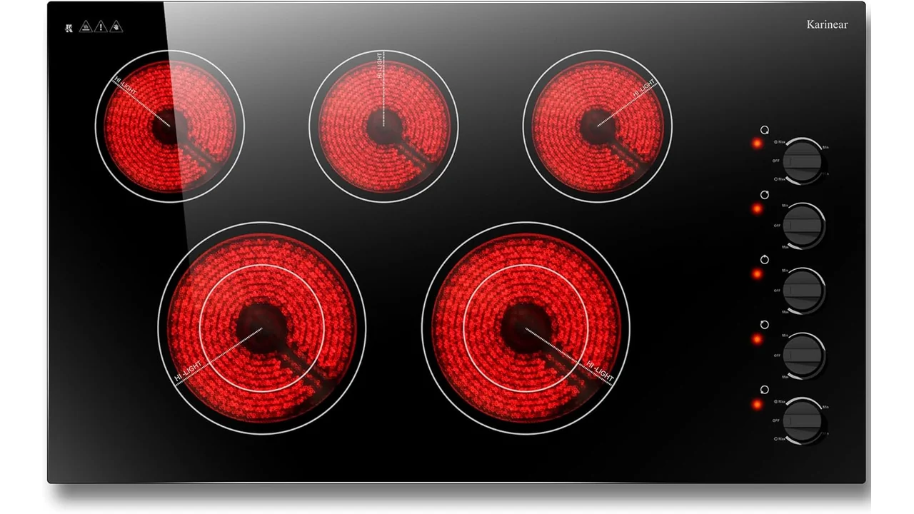 Karinear 36 Inch Electric Cooktop, Knob Control 5 – Pros &