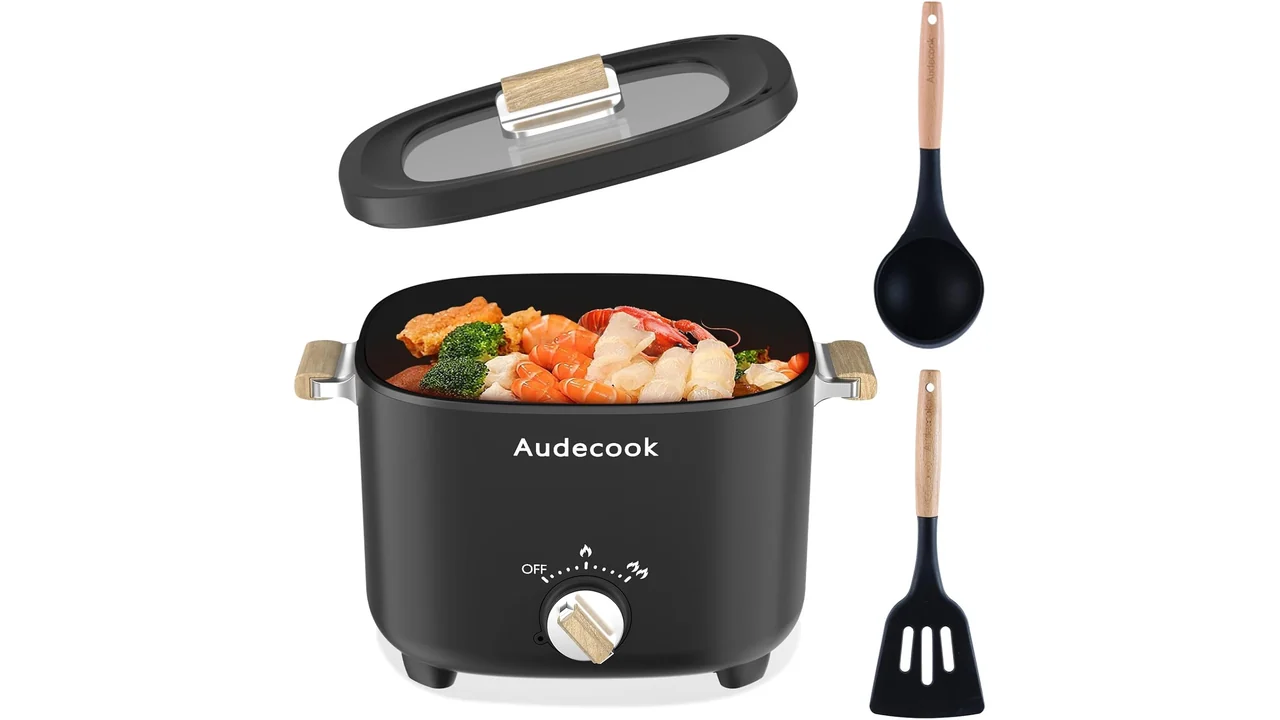 Audecook Hot Pot Electric, 2.5L Portable Nonstick