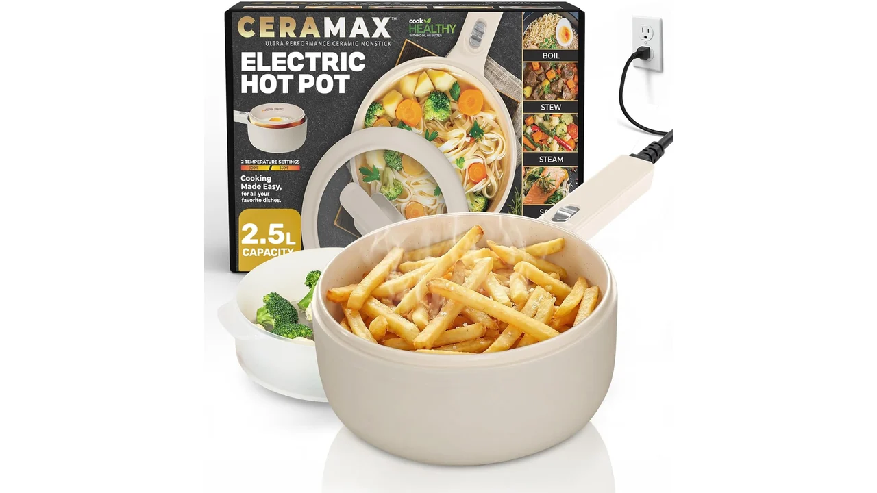 Ceramax PRO 2.5L Electric Hot Pot Lid & Steamer: In-Depth
