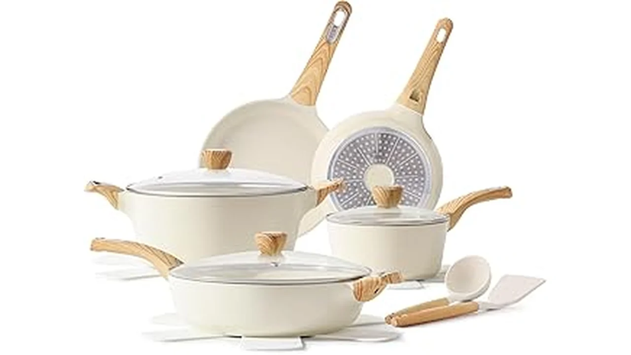This image shows a collection of top-rated cookware, featuring various pots and pans.