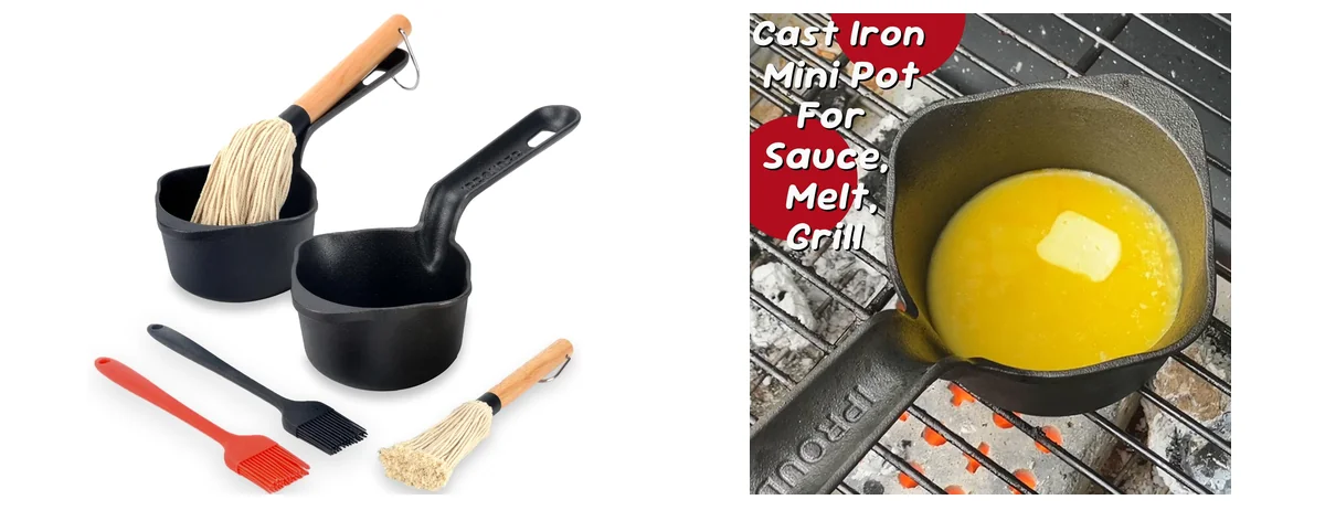 IPROUDER Cast Iron Sauce Pan and Basting images