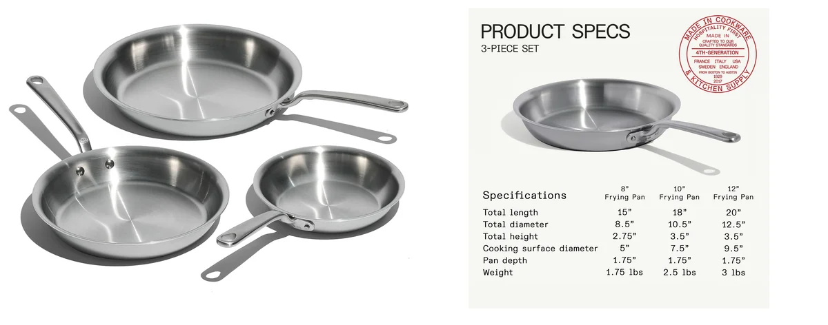 Made In Cookware | 3-Piece (Includes 8