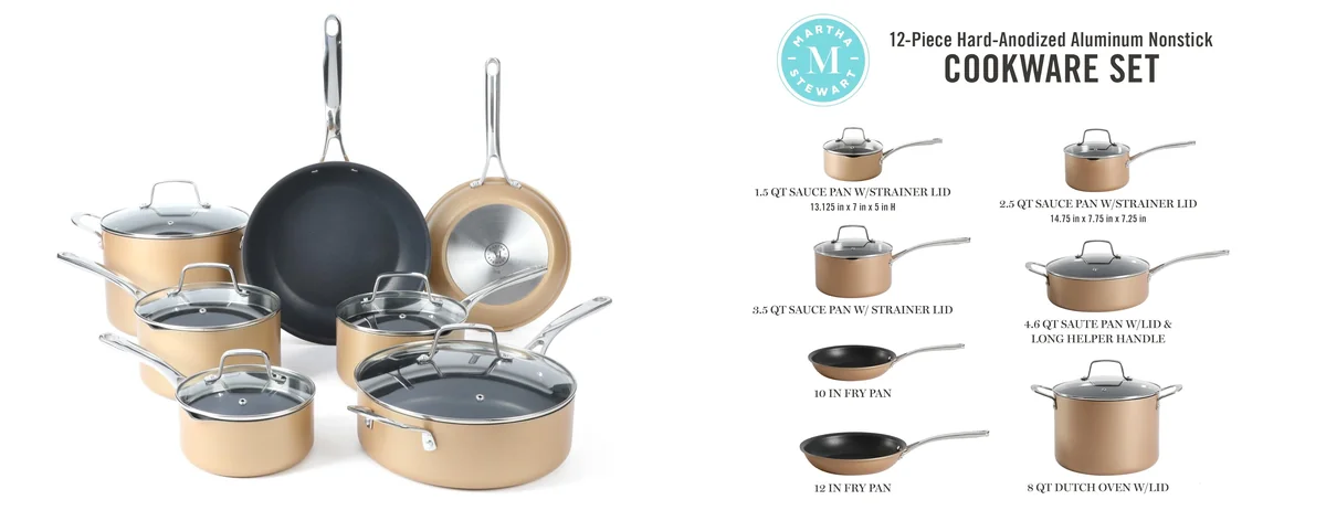 Martha Stewart 12 Piece Heavy Gauge Aluminum Hard images