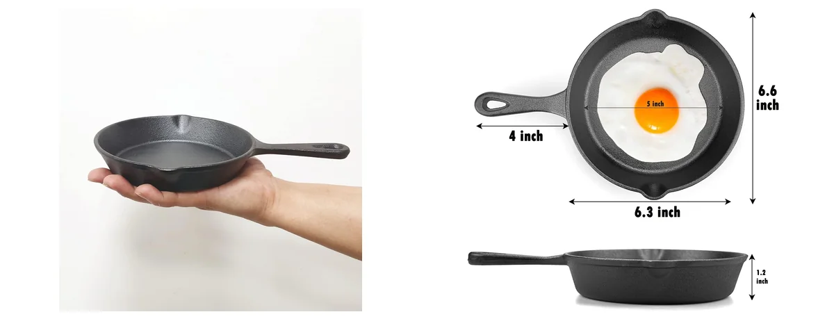 MOZUVE 6 Inch Cast Iron Skillet images