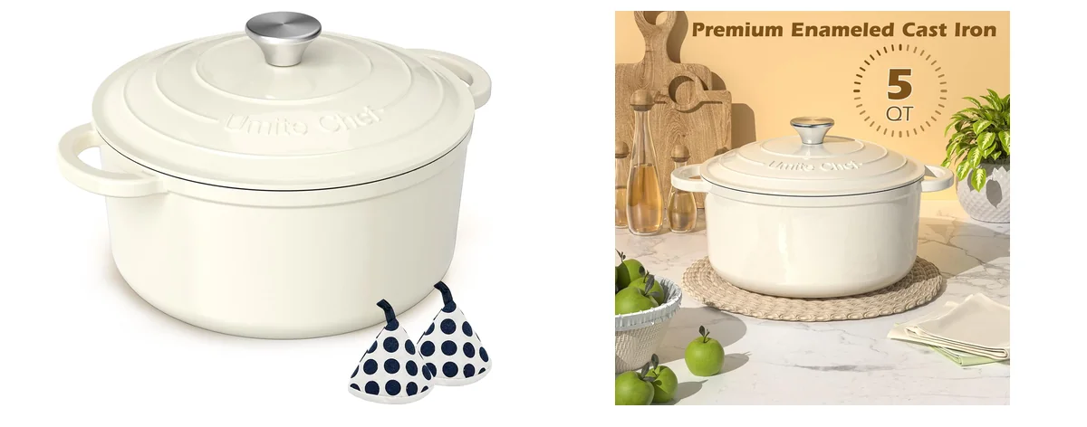 Umite Chef Enameled Cast Iron Dutch Oven - images
