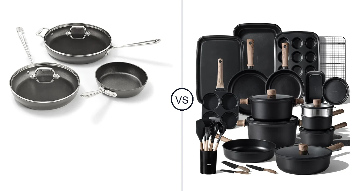 All-Clad 5 Piece Set vs CAROTE 44pcs: Oven Comparison