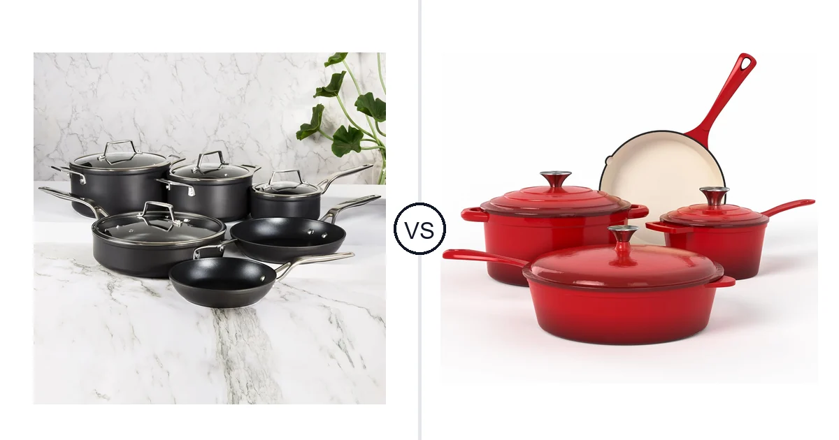 Berghoff 10Pc vs Kitchen Academy 7 Pcs – Red: Oven Comparison (Key