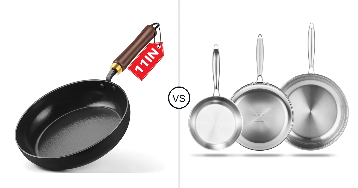 Comparison of BrBrGo Carbon Steel Skillet and SuperCook 8+10+12" Pan