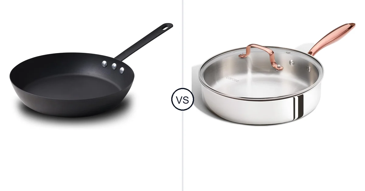 Comparison of Letschef Coating-Free Carbon Steel Pan Durable 10 and CAROTE 10" Tri-Ply Stainless Steel Deep Frying