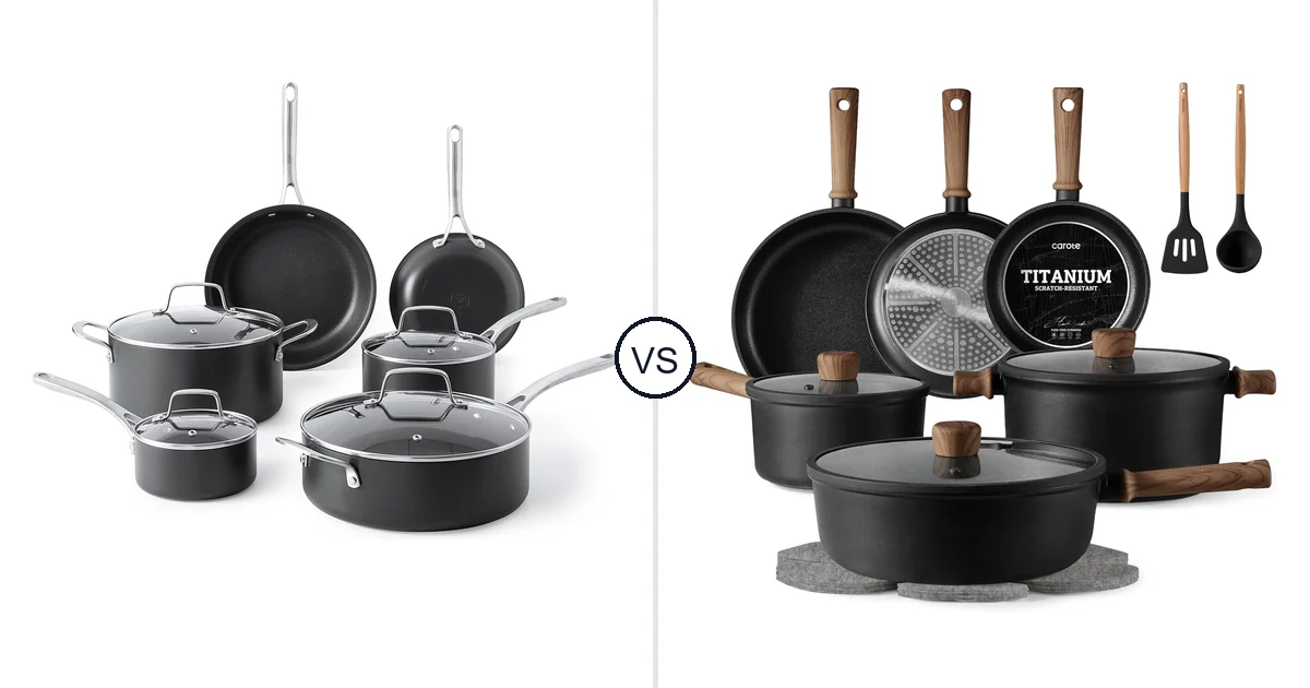 Martha Stewart 10-Piece vs CAROTE 16 PCS: Best Cookware Set