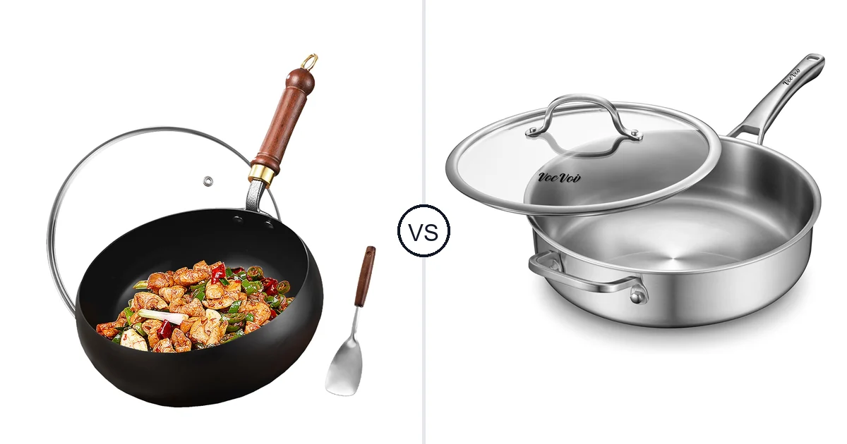 UMETRE Carbon Steel Wok Pan vs VocVoi Stainless Steel Pan: Oven