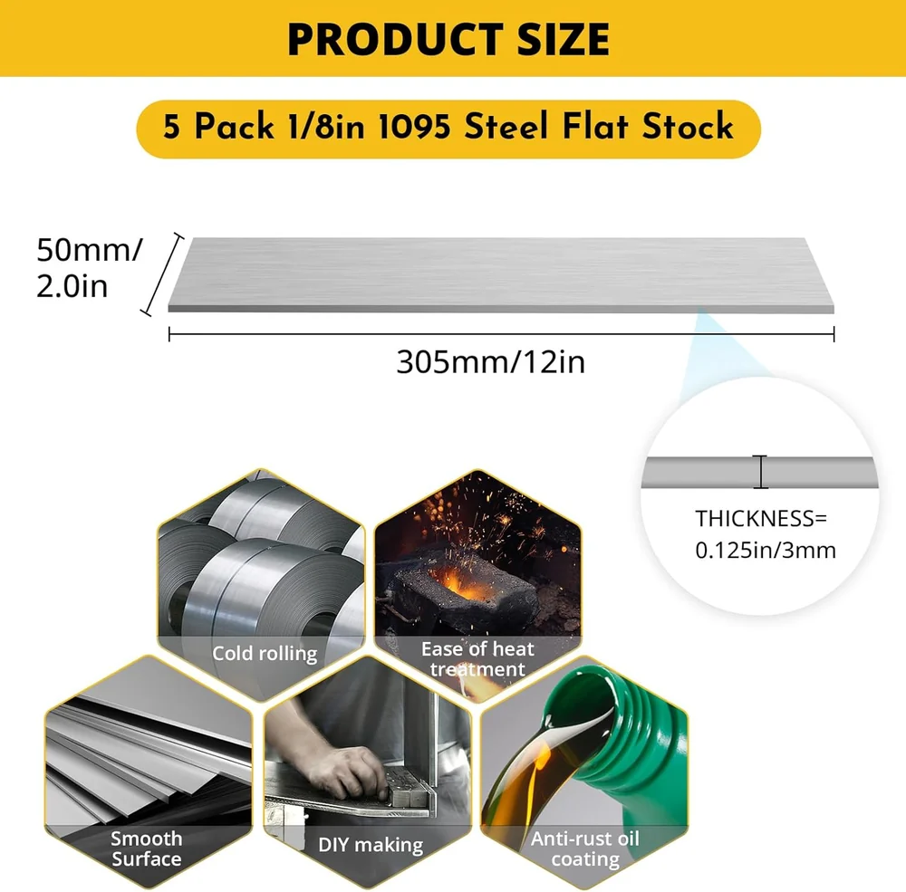 ANTALENA 5 Pack 1095 Steel Flat Stock