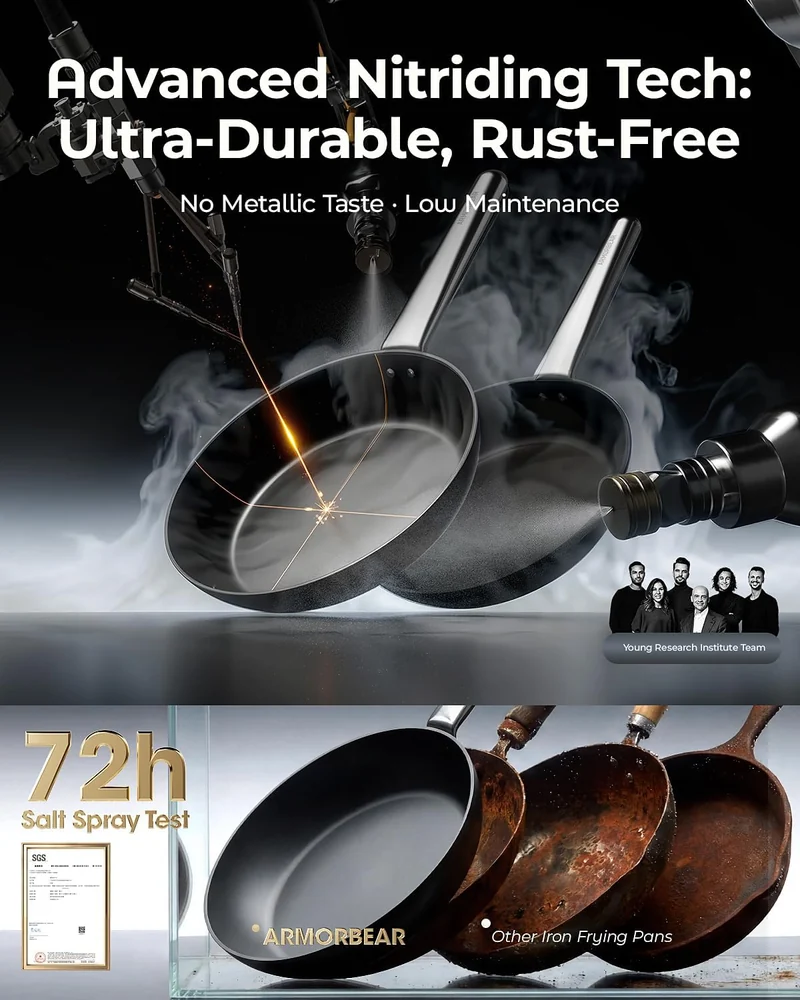 Armorbear Anti-Warp Carbon Steel Frying Pan