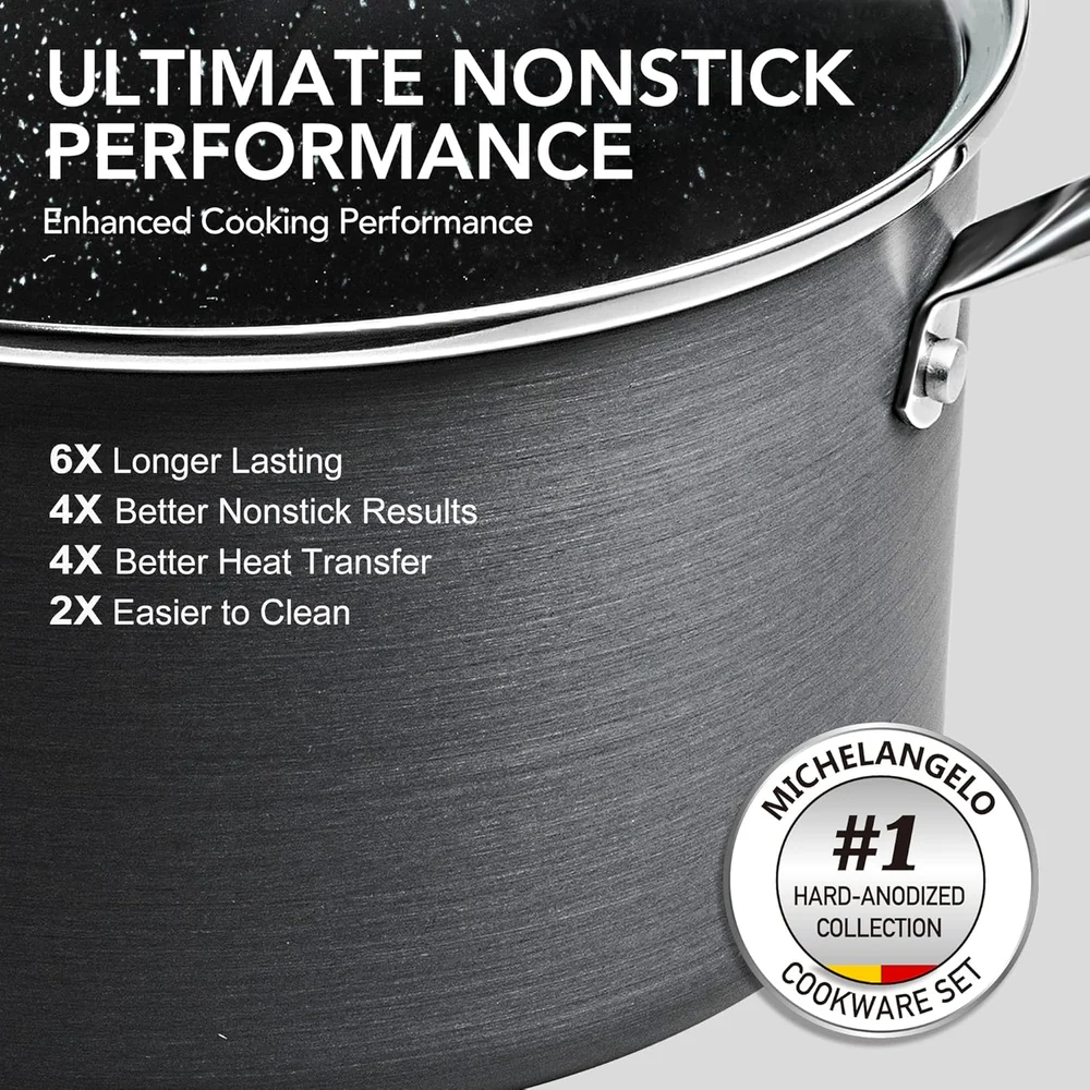 MICHELANGELO Hard Anodized 10 pcs