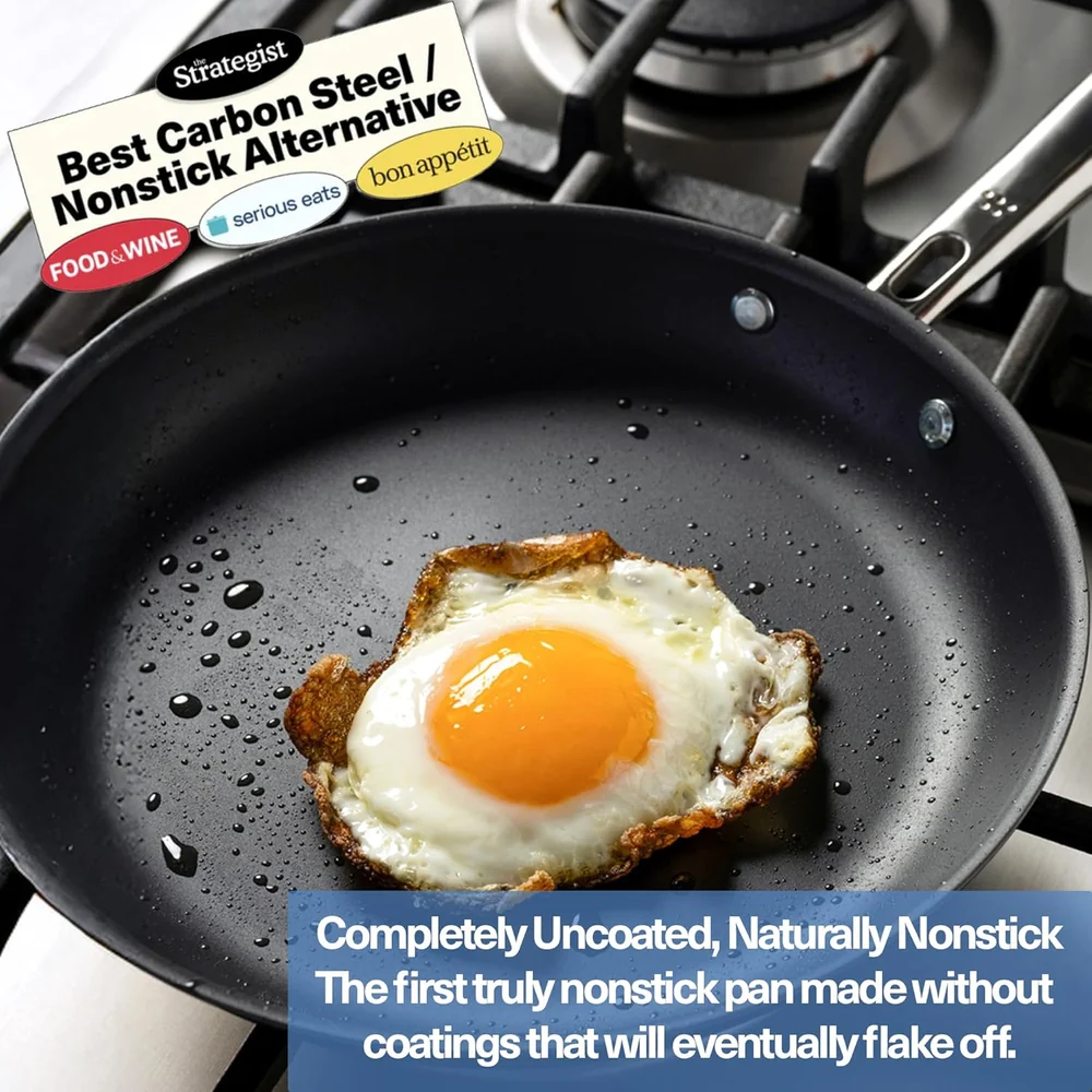 Misen Carbon Nonstick™ Skillet - Ultra-Durable Nitrided