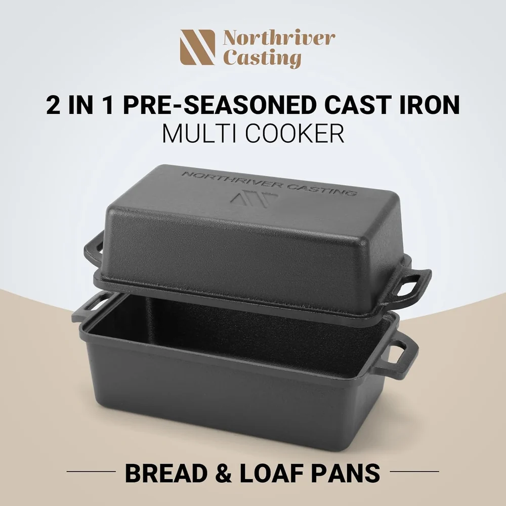 Northriver Casting 9×5 Inch Cast Iron Loaf Pan