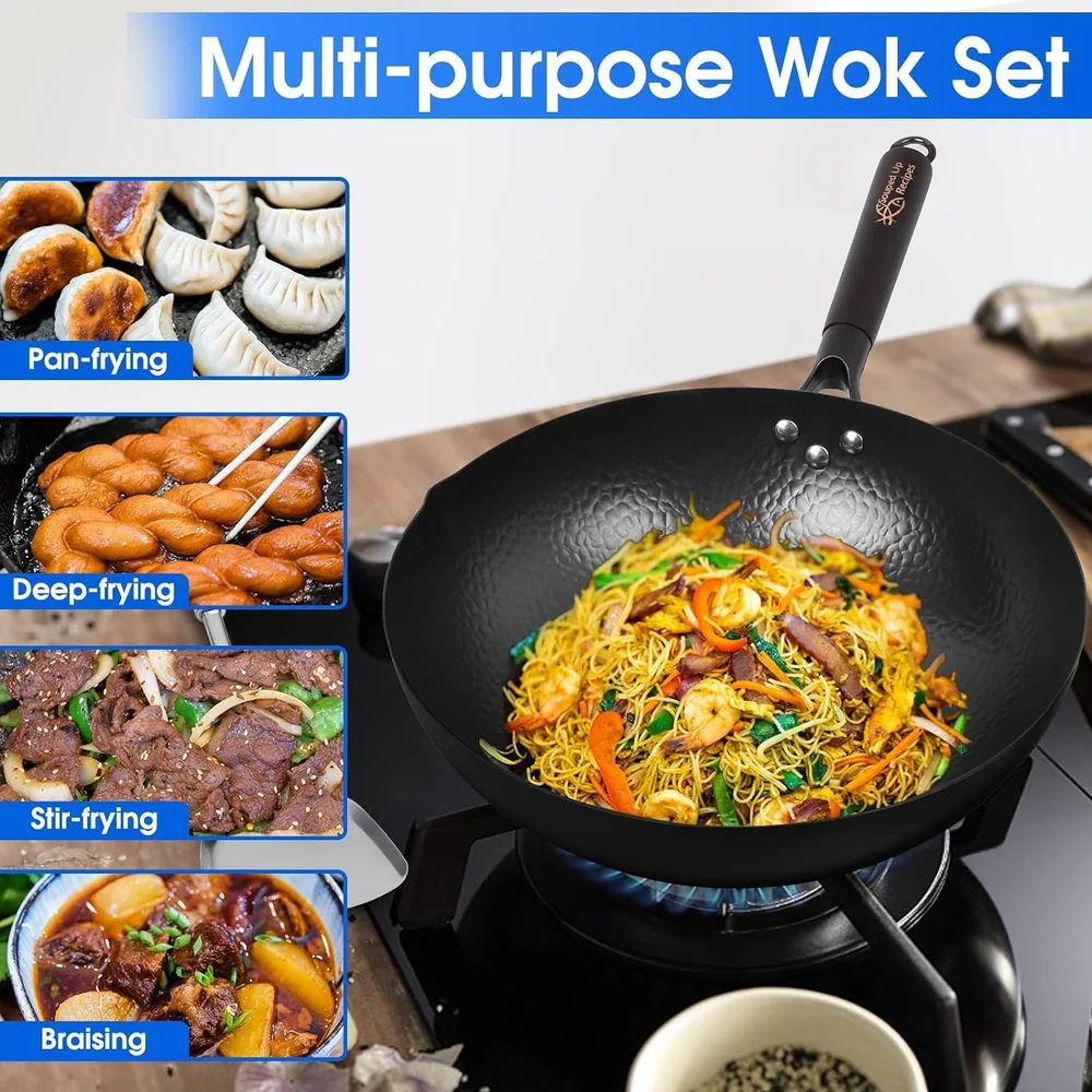 Souped Up Recipes 12.5 Inch Carbon Steel Wok For