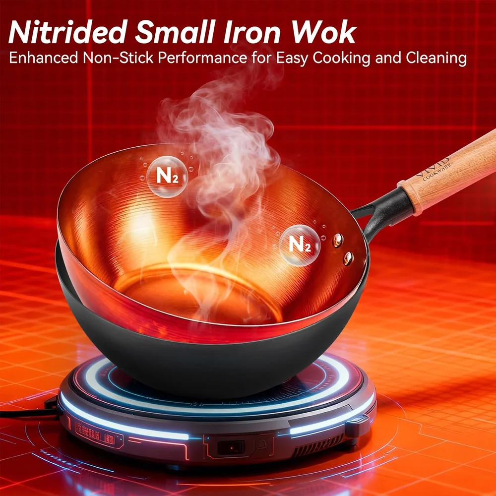 VIVIDCOOKWARE Carbon Steel Wok Pan