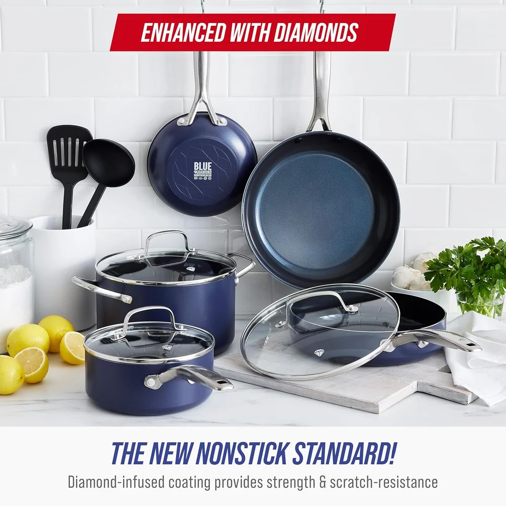Blue Diamond 10 Piece Cookware Set