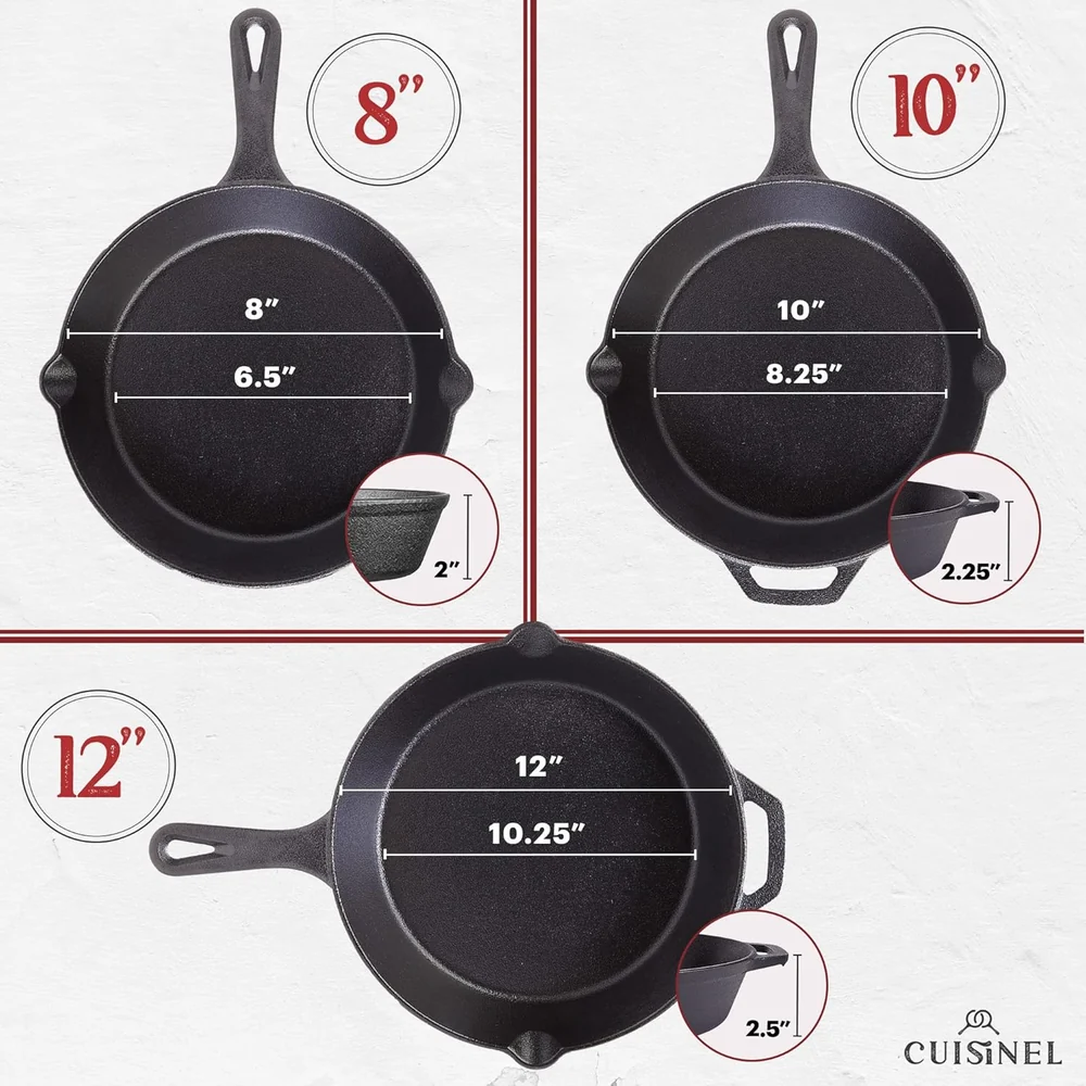 Cuisinel Cast Iron Skillets Set