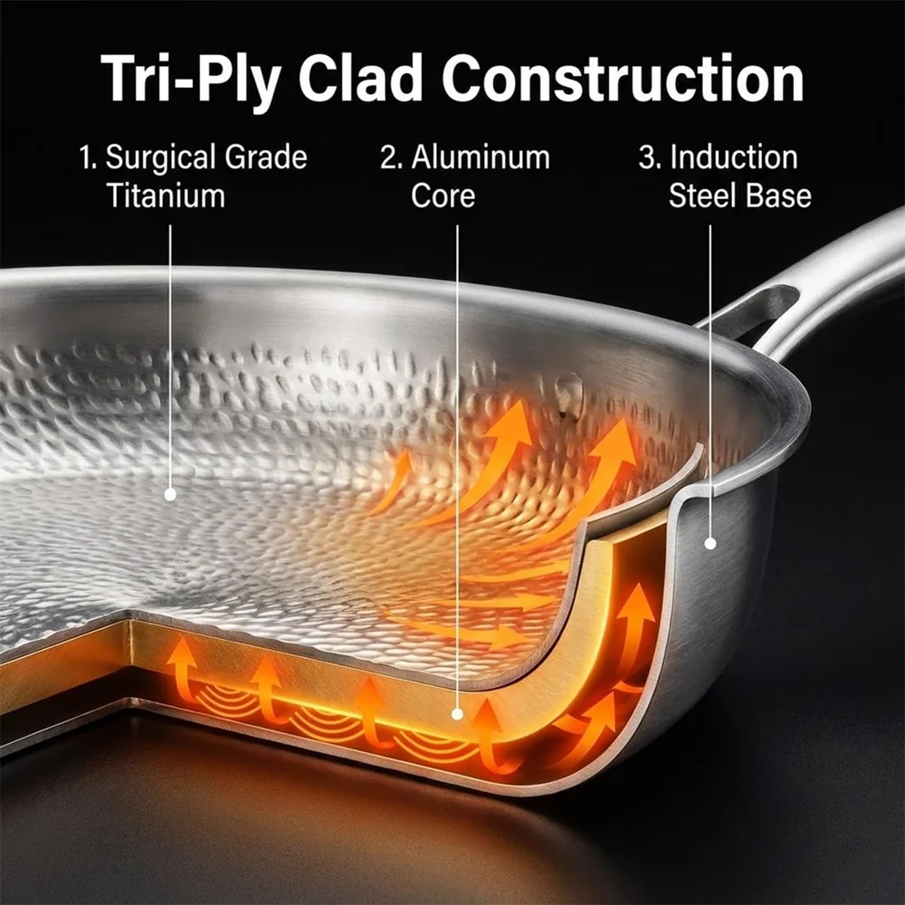 Pexucalm Titanium Frying Pan