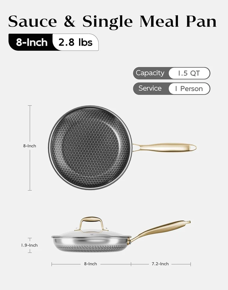 XBM Honeycomb Stainless Steel Nonstick Frying Pan