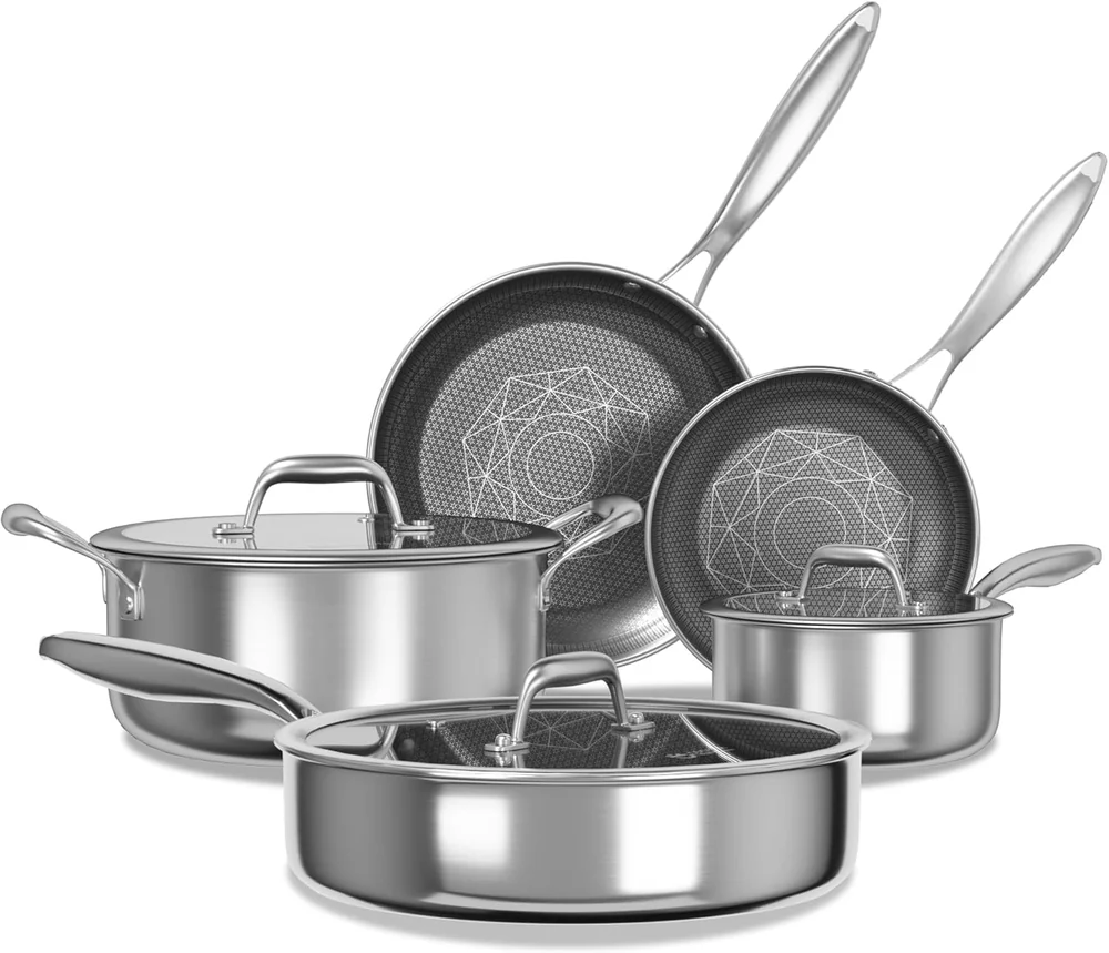 Ammeloo 17 Pcs Nonstick Stainless Steel Cookware Set
