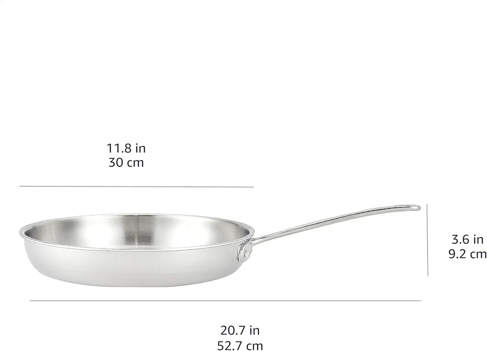 Amazon Basics Tri-Ply Stainless Steel Fry Pan