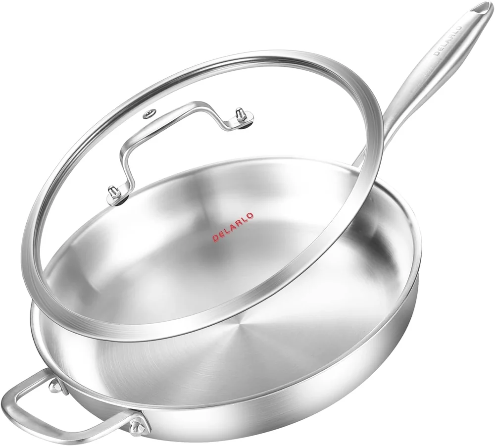 DELARLO Tri-Ply Stainless Steel Frying Pan
