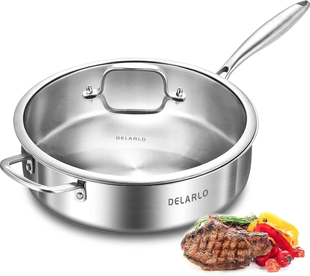 DELARLO Tri-Ply Stainless Steel Pan
