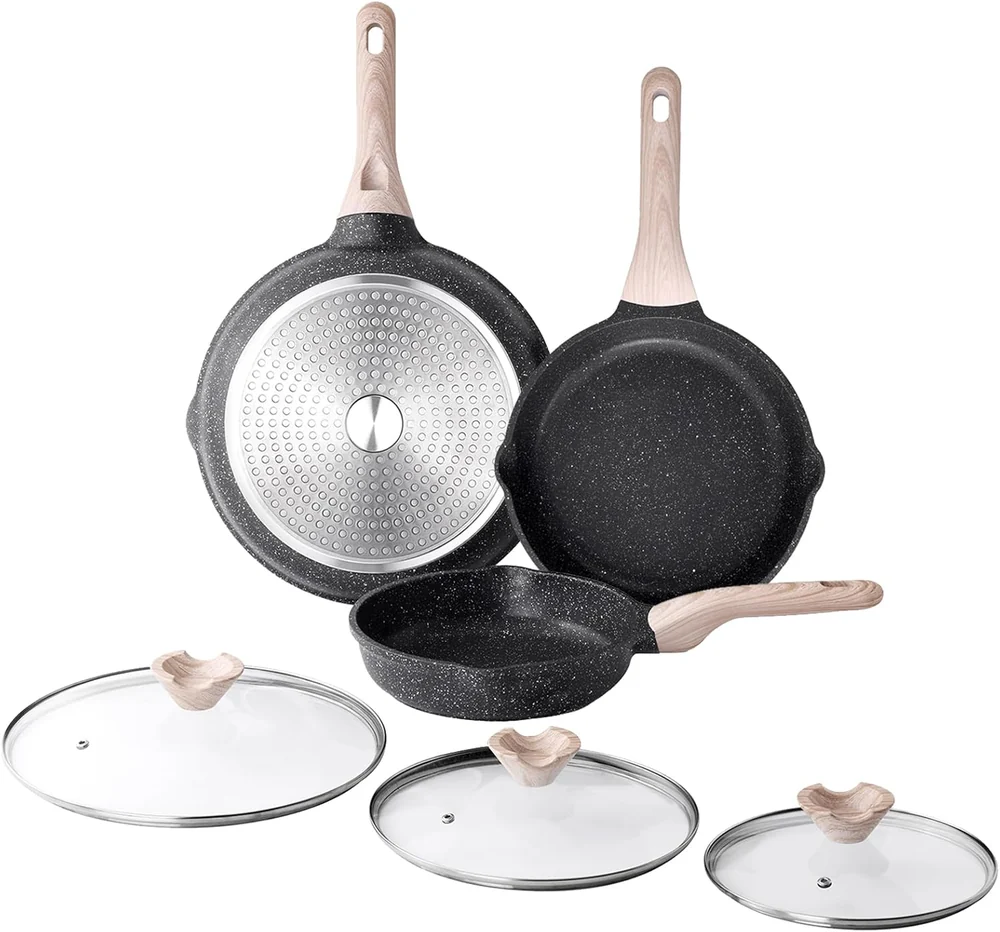 Simple Chef Cast Iron Skillet 3-Piece Set -