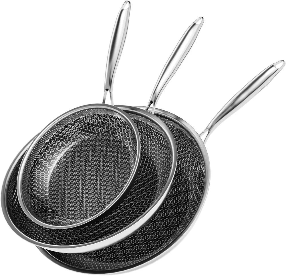 XBM Honeycomb Stainless Steel Nonstick Frying Pan