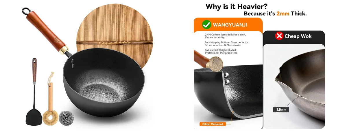 WANGYUANJI Carbon Steel Wok images