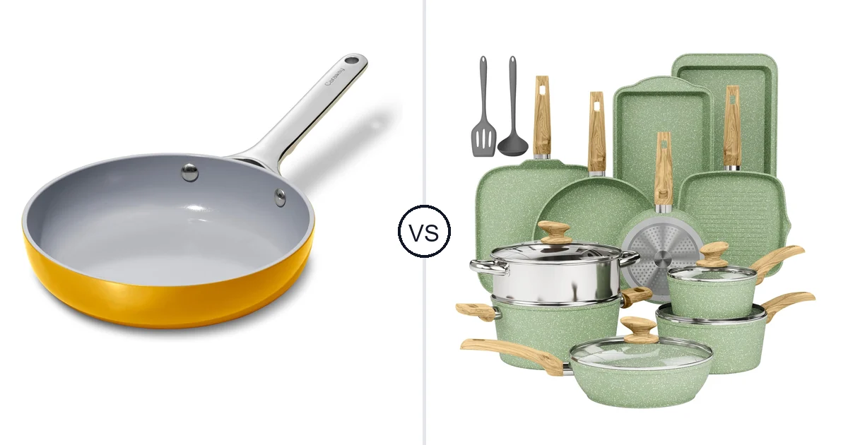 Caraway Nonstick Ceramic vs DishDelight 17 PCS Cookware: Oven