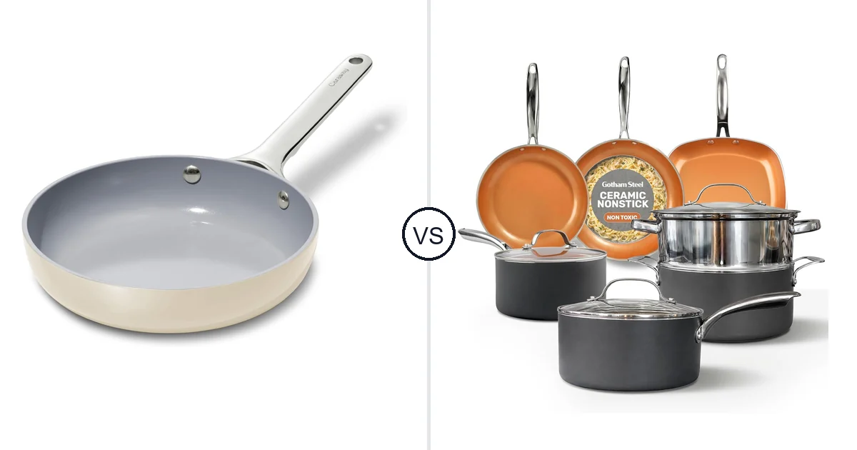 Caraway Nonstick Ceramic vs GOTHAM STEEL 12 Piece Set: Oven Comparison