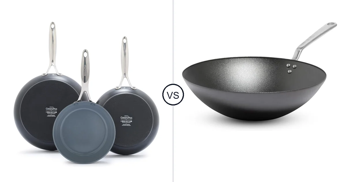 Comparison of GreenPan Valencia Pro Ceramic Nonstick 8" 9.5" and Made In Cookware | 13" Seasoned Carbon Steel