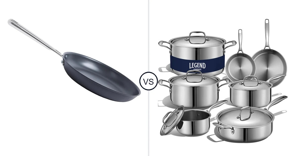 Comparison of Misen 10 Inch Pre-Seasoned Carbon Steel Fry and LEGEND COOKWARE 5-Ply