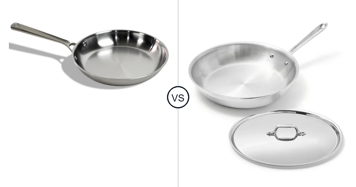 Comparison of STRATA Carbon Steel Clad 10.5" Frying Pan and All-Clad D3® Stainless Steel 10 inch Frying