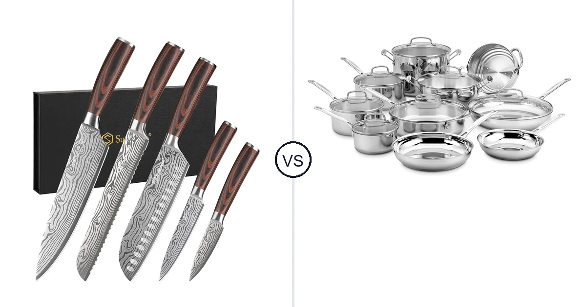 Sunnecko Kitchen Knife Set 5 vs Cuisinart 17 Piece: Dishwasher Safe