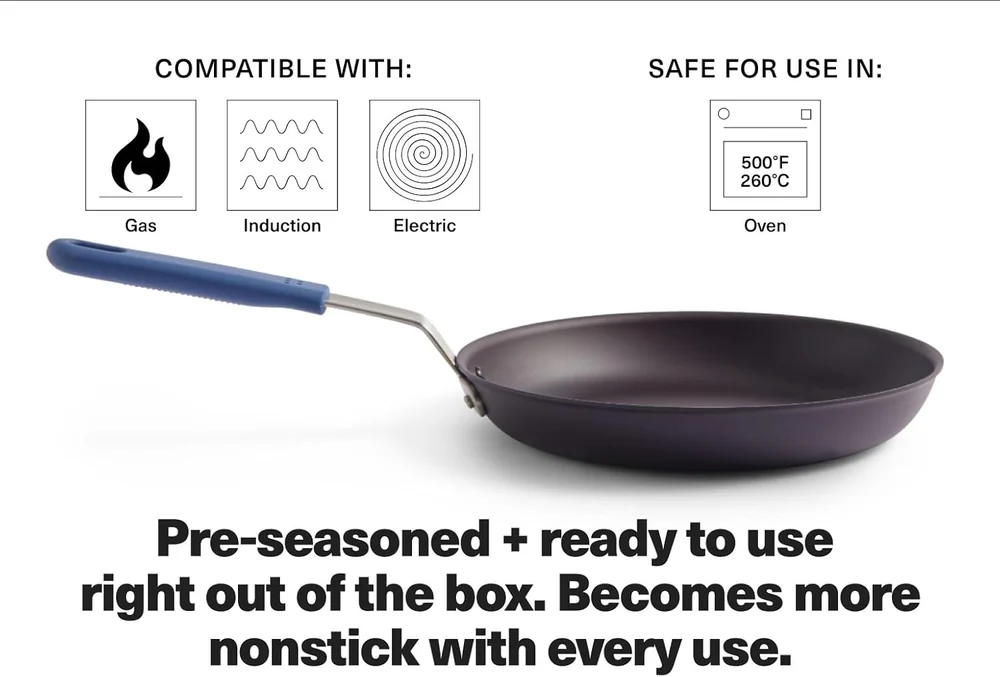 Misen 8 Inch Pre-Seasoned Carbon Steel Fry