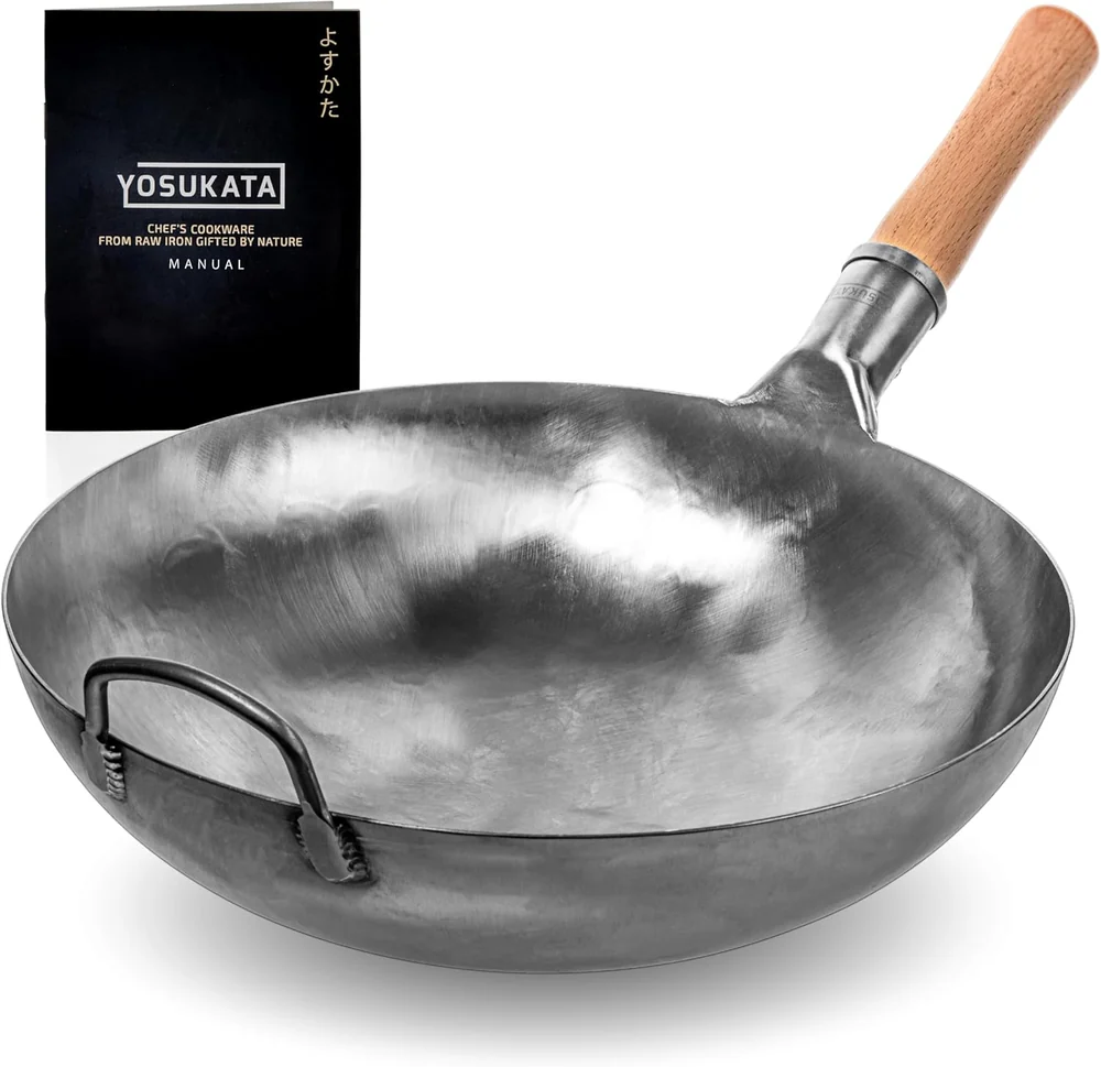 YOSUKATA Carbon Steel Wok Pan 13