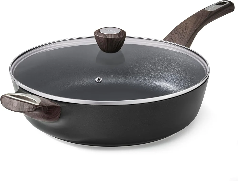 CAROTE 12 Inch Nonstick Deep Frying Pan