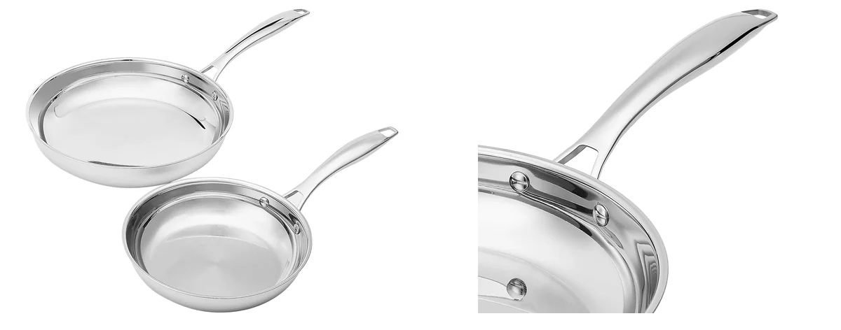 Amazon Basics Stainless Steel Frying Pan Set images