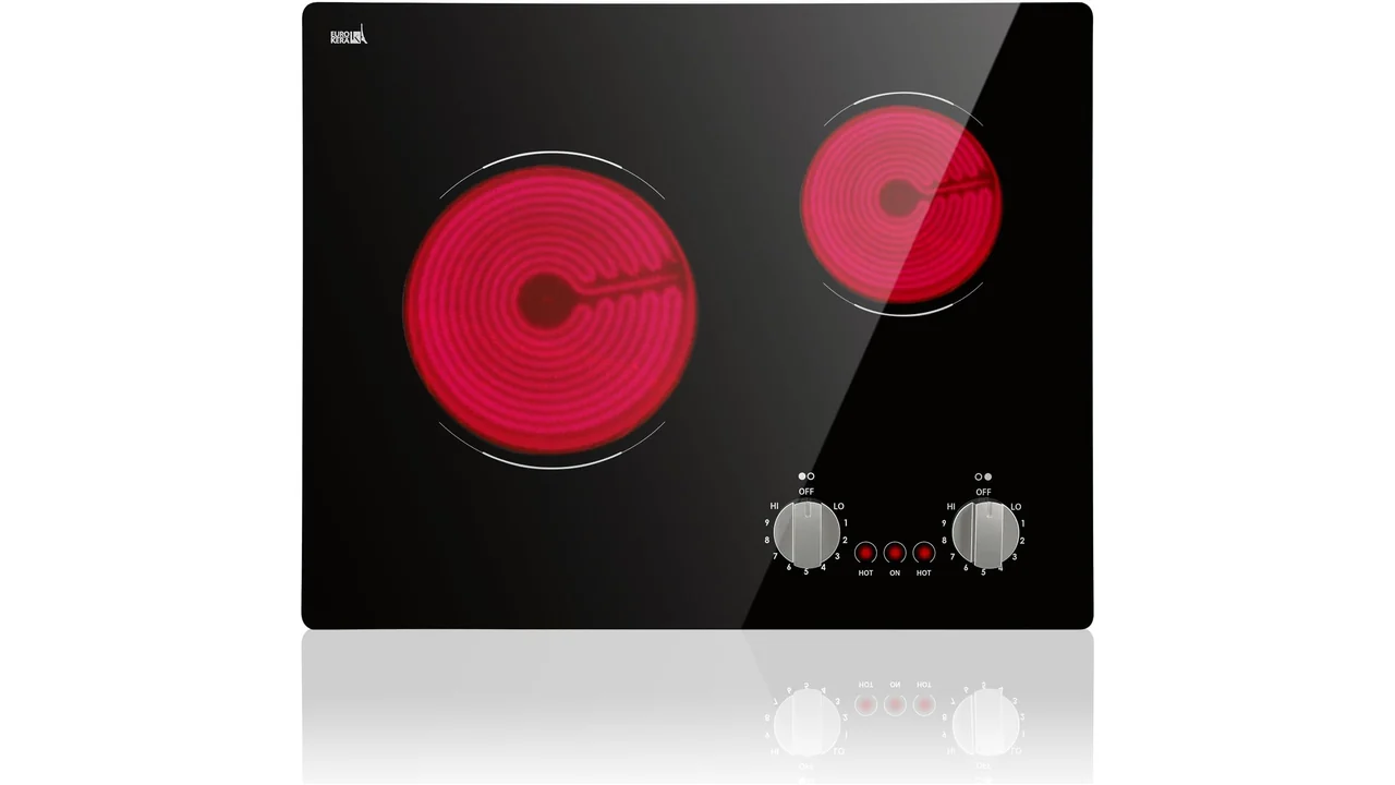 Electric Cooktop 2 Burner, 21 Inch Double Electric