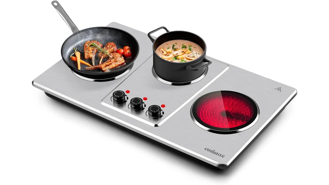 Cusimax Hot Plate Electric,Countertop Infrared Triple