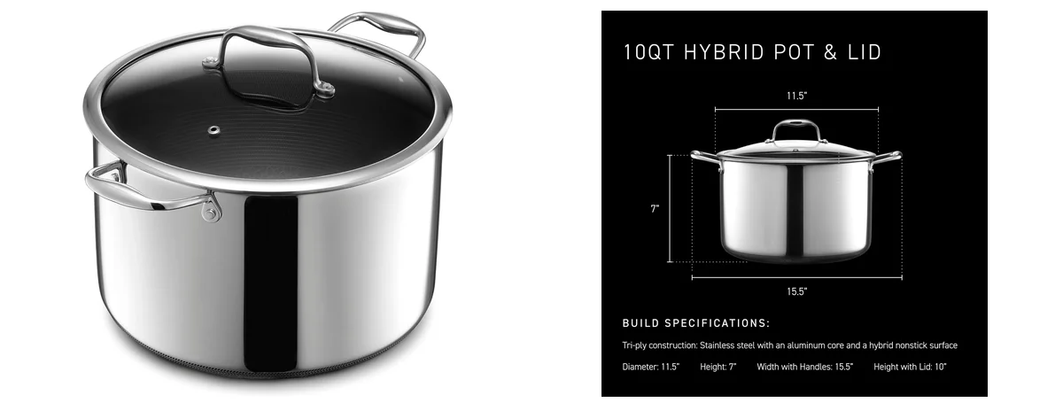 HexClad Hybrid Nonstick 10-Quart Stockpot images