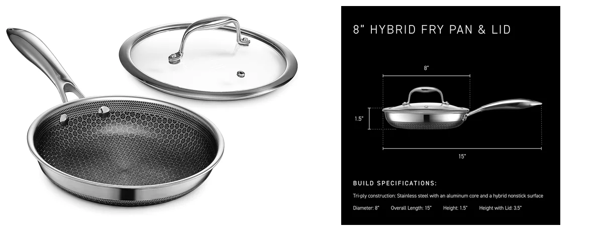 HexClad Hybrid Nonstick 8-Inch Frying Pan images