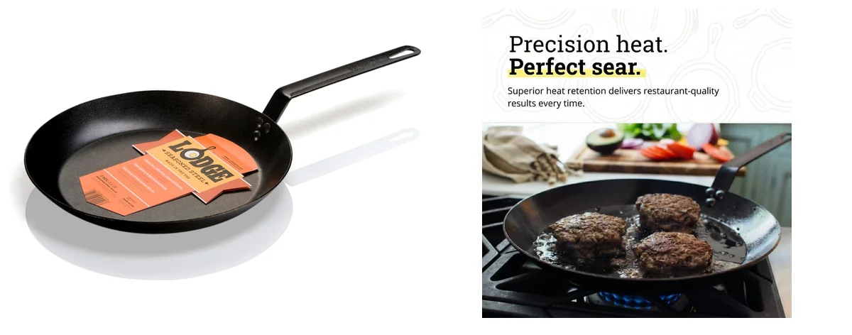 Lodge 12 Inch Carbon Steel Skillet - images