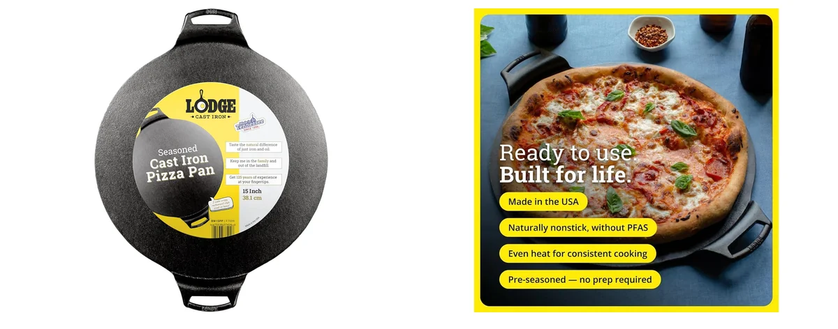 Lodge Seasoned Cast Iron Pizza Pan 15 images