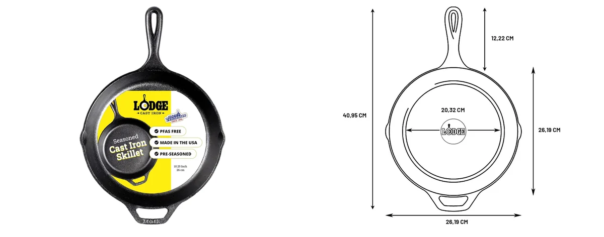 Lodge Seasoned Cast Iron Skillet 10.25 Inches images